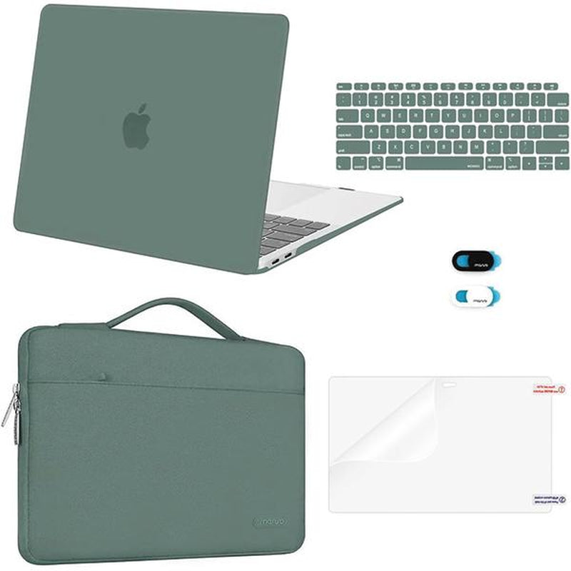 MOSISO Macbook Air 13" Case A2337 A2179 A1932 2021-2018 M1 Chip Hard Shell Cover Puffy Bag Keyboard Skin Screen Film Webcam Cover Shockproof Laptop Sleeve