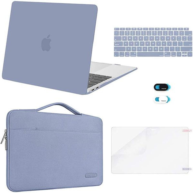 MOSISO Macbook Air 13" Case A2337 A2179 A1932 2021-2018 M1 Chip Hard Shell Cover Puffy Bag Keyboard Skin Screen Film Webcam Cover Shockproof Laptop Sleeve