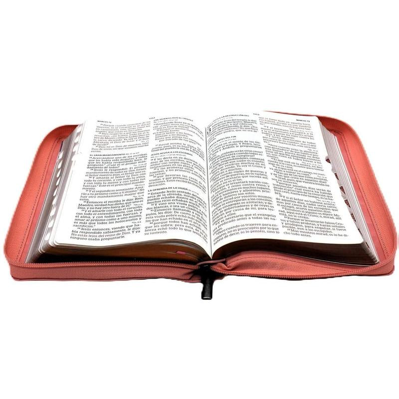 Biblia Para Mujeres Reina Valera 1960 Letra Grande De 12 Puntos Rosada Tamano Manual Con Cierre Y Indice Semil Piel Edicion Limitada Mas La Palabra Del Dios Permanece