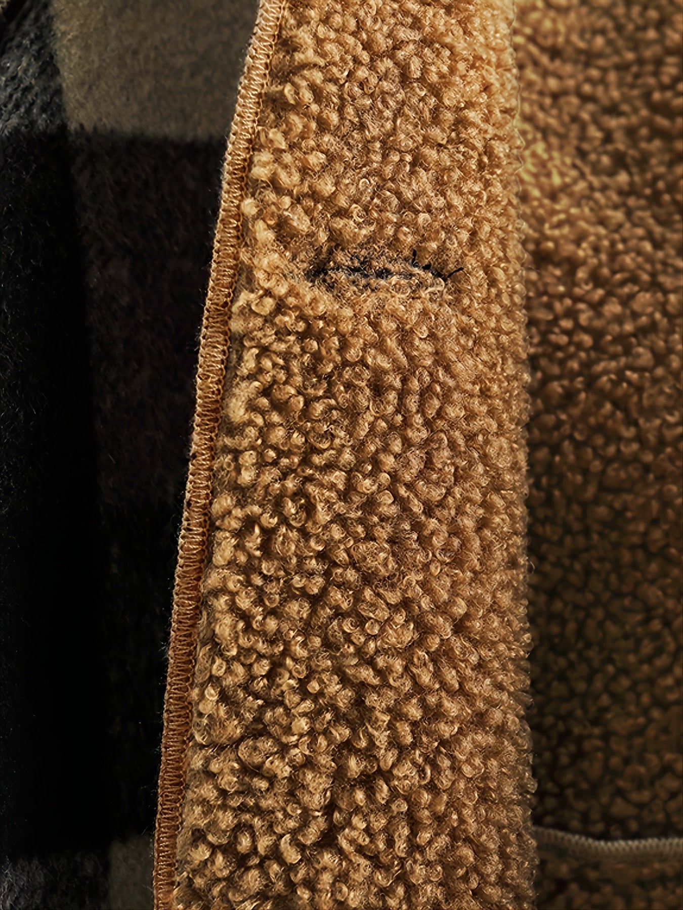 Boys' Long Sleeve Plaid Fleece-Lined Jacket with Button Front & Pockets - Cozy Fall/Winter Warmth, Casual Cardigan Collar, Brown/ Tartan Pattern, Machine Washable For Outdoor Play & Casual Attire, Winter Jacket For Boys, Fall easy-shop-bay