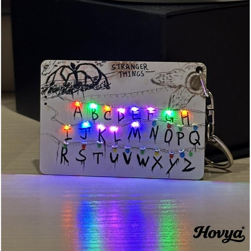 Handmade Stranger Things Card Keychain, LED Message Board, Best Christmas and Birthday Gifts