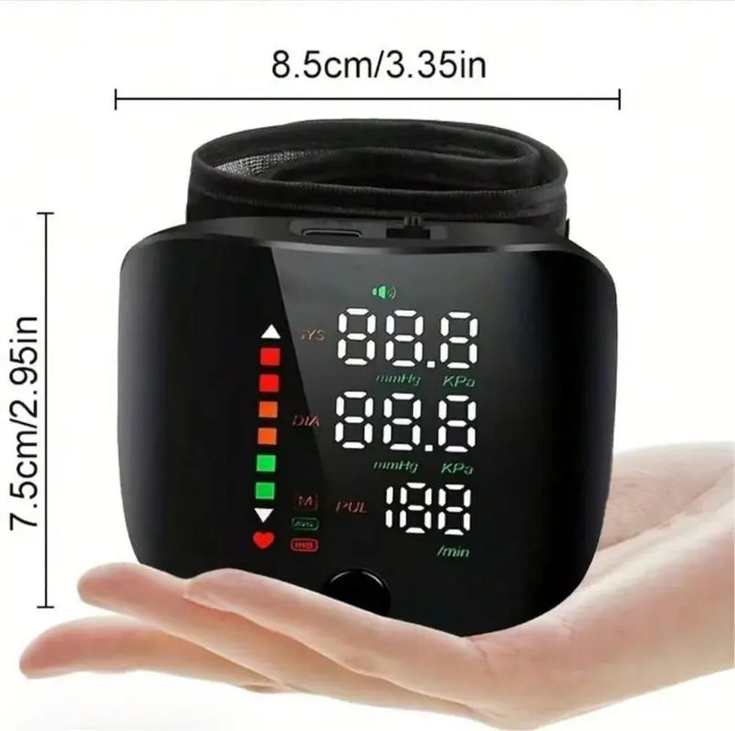 Rechargeable Automatic Wrist Blood Pressure Monitor with Data Retention for Two Users