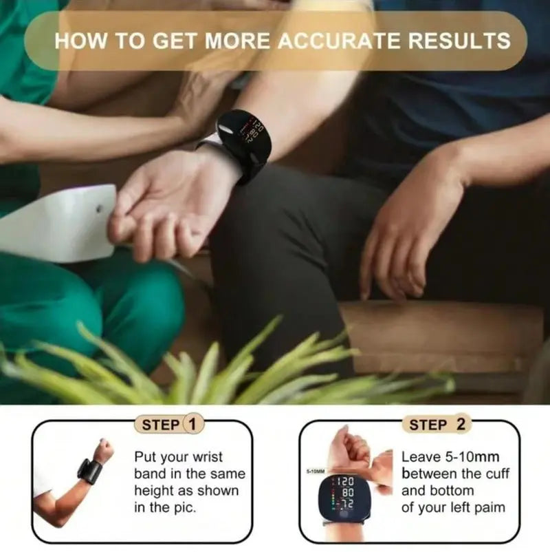 Rechargeable Automatic Wrist Blood Pressure Monitor with Data Retention for Two Users