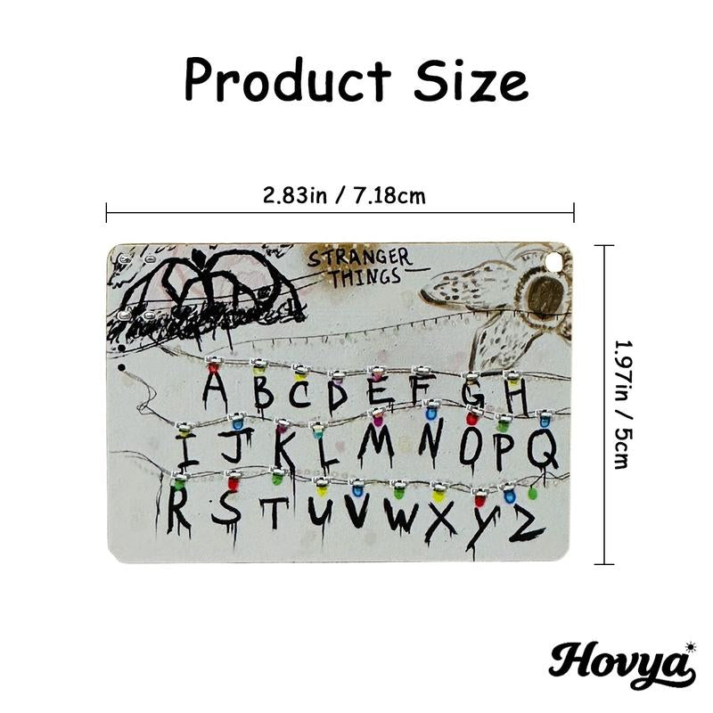 Handmade Stranger Things Card Keychain, LED Message Board, Best Christmas and Birthday Gifts