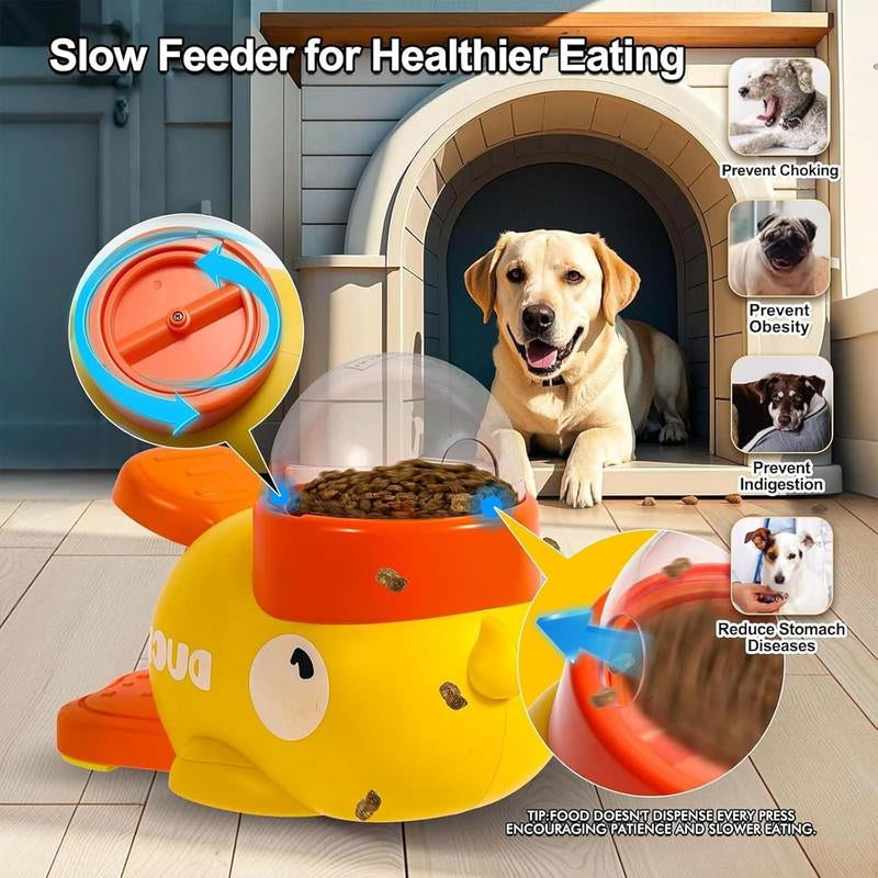 Dog Interactive Treat Dispenser Toy, Food Puzzleslow Feeder, 2-In-1 Durable Cute Duck Shapeddesign for Small Medium Dogs and Cats,Interactive Lq Training Reduces Bloating