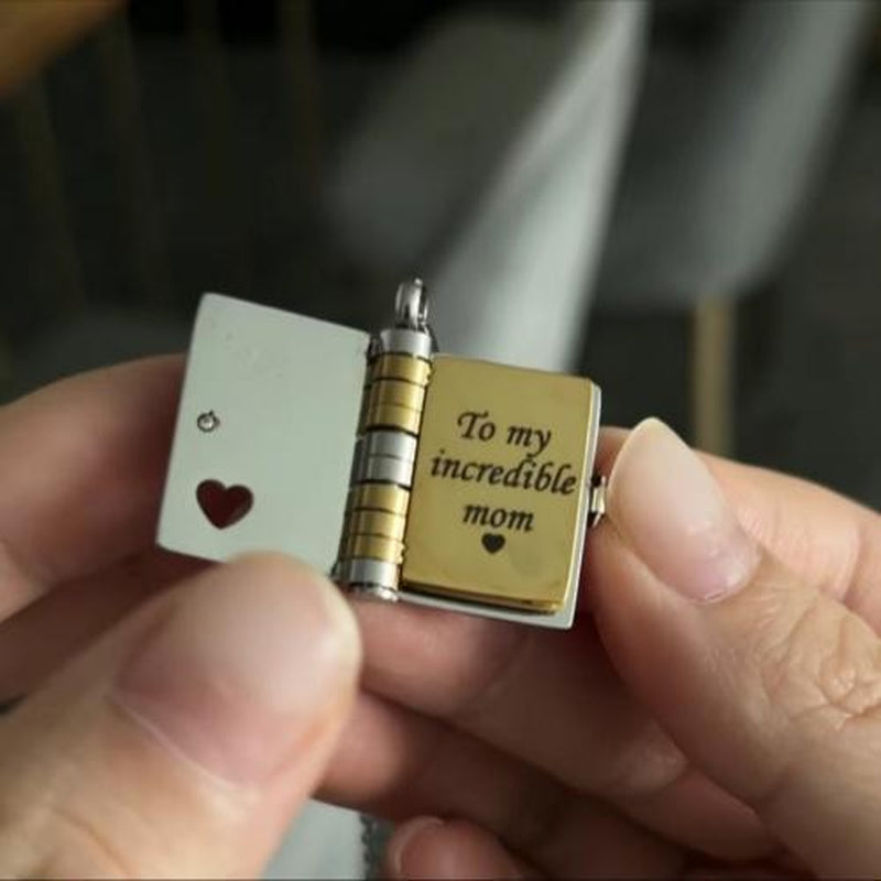 My Little Star Book Necklace,My Incredible Daughter Book Necklace for Daughter,Openable with 6 Pages of Engraved Information,Birthday Day Gift Graduation Jewelry of Love