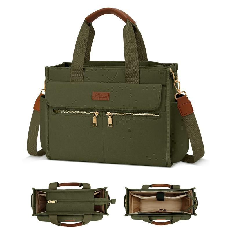 KKXIU Large Canvas Tote Bag Purse for Women with Zipper and Compartments for Work College Bible Lapatop Crossbody Handbag