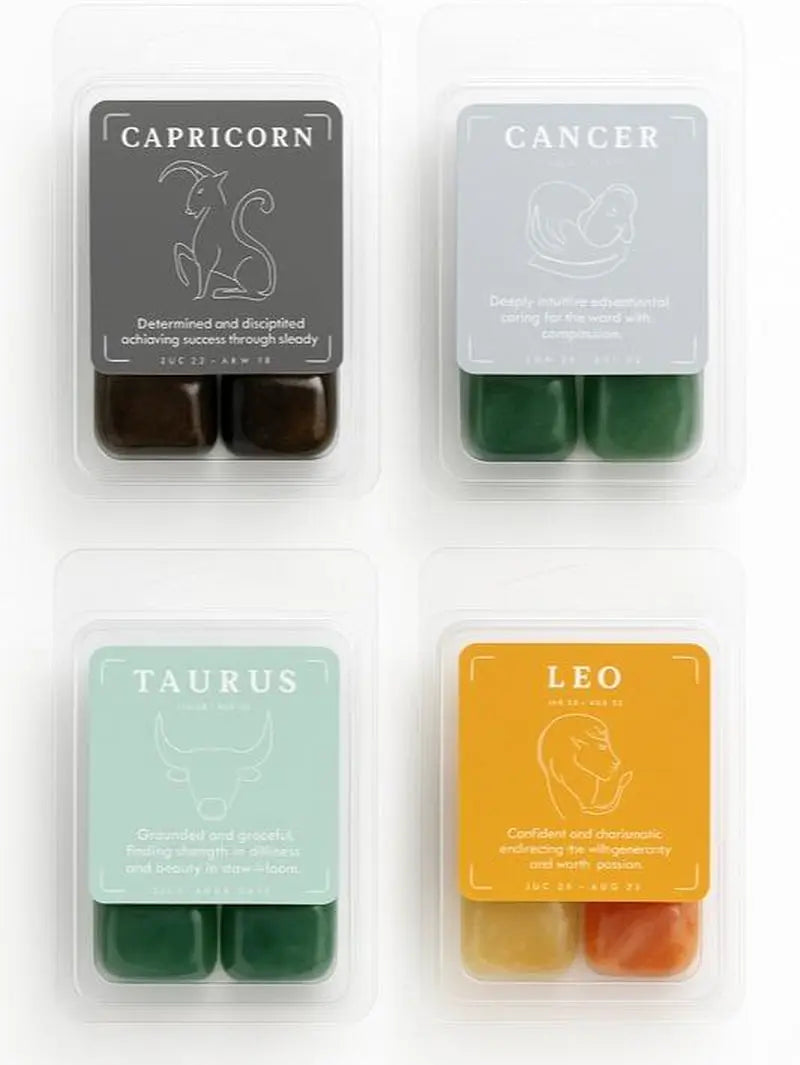 Zodiac Crystal Collection: Six Intuitively Selected Crystals for Your Astrological Sign with a Mini Guide and Grounding Ritual for Enhanced Courage and Clarity