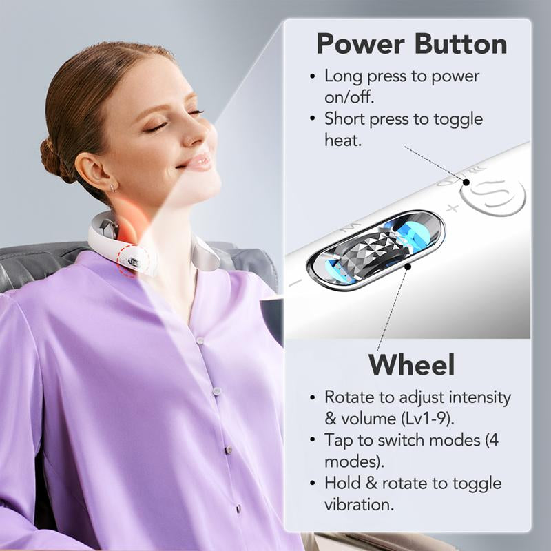SKG Neck Massager with Heat, Electric Red Light Pulse Vibration Traction Neck Massager for Deep Tissue Pain Relief, Portable 4D Massager, Neck Relaxer,K5-3 PRO