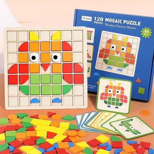 Wooden 3D Geometric Puzzle, Educational Wooden Jigsaw Toys, Colorful Animal-Themed Puzzle Set,Skill-Building Puzzle Game, Hand-Eye Coordination Puzzle Toy,Interactive Wooden Puzzle Forlearning, Fun and Educational Puzzle Set,Cognitive Development Puzzle