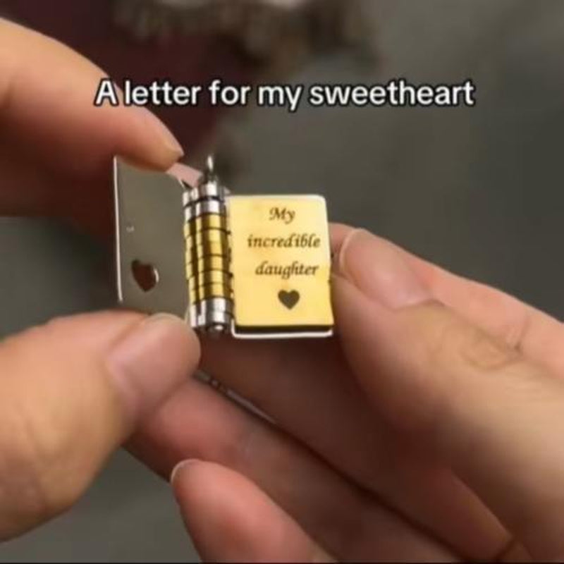 My Little Star Book Necklace,My Incredible Daughter Book Necklace for Daughter,Openable with 6 Pages of Engraved Information,Birthday Day Gift Graduation Jewelry of Love