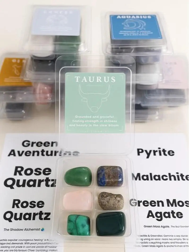 Zodiac Crystal Collection: Six Intuitively Selected Crystals for Your Astrological Sign with a Mini Guide and Grounding Ritual for Enhanced Courage and Clarity