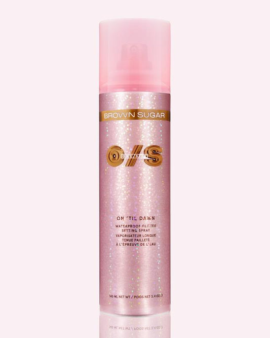 On ‘Til Dawn Waterproof Glitter Setting Spray in Brown Sugar