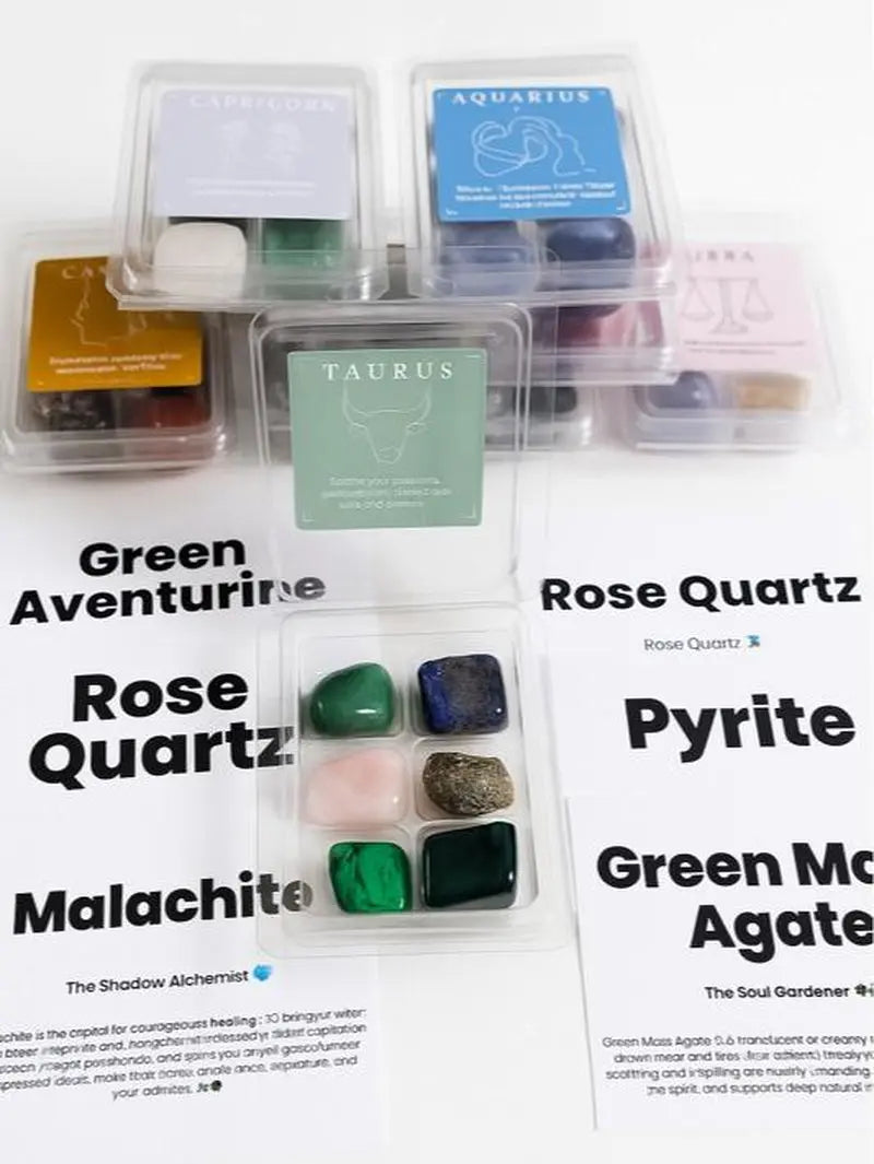 Zodiac Crystal Collection: Six Intuitively Selected Crystals for Your Astrological Sign with a Mini Guide and Grounding Ritual for Enhanced Courage and Clarity