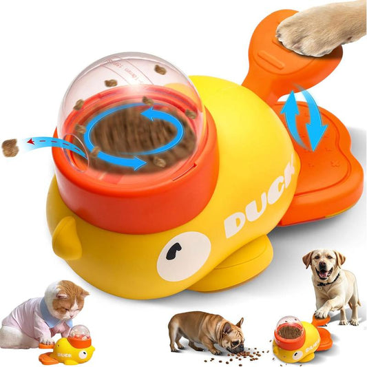 Dog Interactive Treat Dispenser Toy, Food Puzzleslow Feeder, 2-In-1 Durable Cute Duck Shapeddesign for Small Medium Dogs and Cats,Interactive Lq Training Reduces Bloating