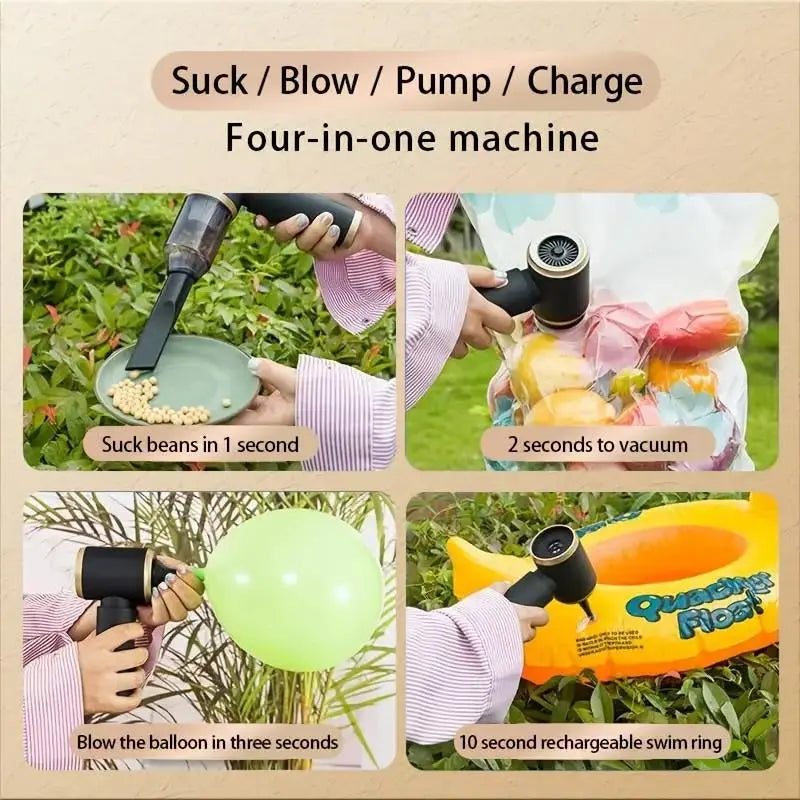 4-in-1 High-Performance Handheld Rechargeable Vacuum Cleaner for Car and Home Use, Ideal for Pet Hair Removal, Compact Design with Strong Suction