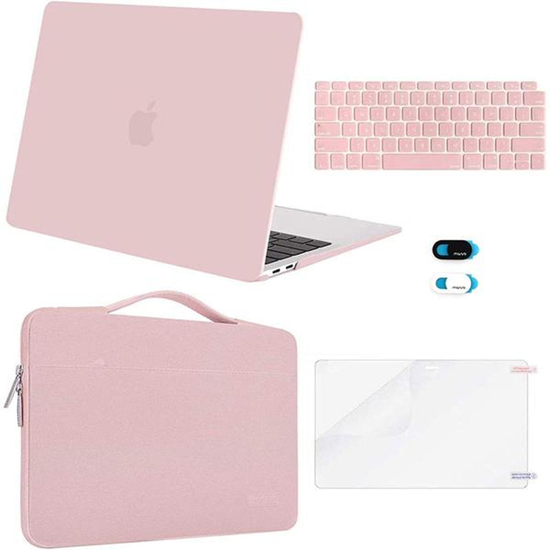 MOSISO Macbook Air 13" Case A2337 A2179 A1932 2021-2018 M1 Chip Hard Shell Cover Puffy Bag Keyboard Skin Screen Film Webcam Cover Shockproof Laptop Sleeve