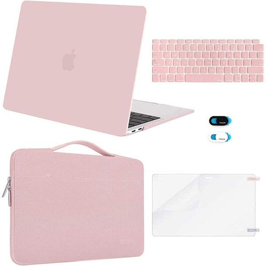 MOSISO Macbook Air 13" Case A2337 A2179 A1932 2021-2018 M1 Chip Hard Shell Cover Puffy Bag Keyboard Skin Screen Film Webcam Cover Shockproof Laptop Sleeve