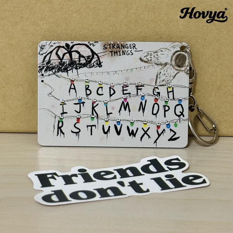 Handmade Stranger Things Card Keychain, LED Message Board, Best Christmas and Birthday Gifts