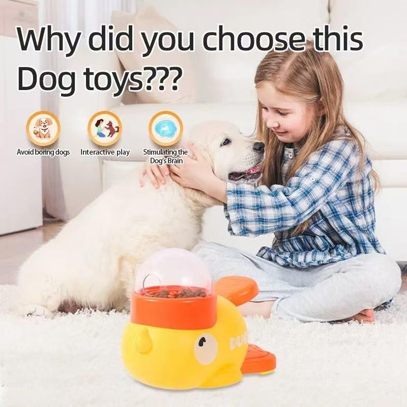 Dog Interactive Treat Dispenser Toy, Food Puzzleslow Feeder, 2-In-1 Durable Cute Duck Shapeddesign for Small Medium Dogs and Cats,Interactive Lq Training Reduces Bloating