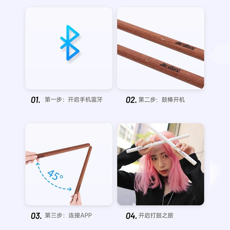 Aeroband-Pocketdrum 2 MAX Electronic Drum Set, Drum Sticks, Foot Pedals, Bluetooth Adapter, Play Drum Anywhere Anytime YOUYAN