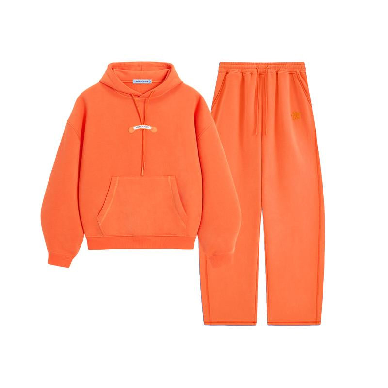 Aelfric Eden Souffle Cloud ICON Boxy Set Premium Unisex 2 Piece Oversized Batwing Sleeve Hoodie & Baggy Pants Leather Patch Y2K Heavyweight Streetwear