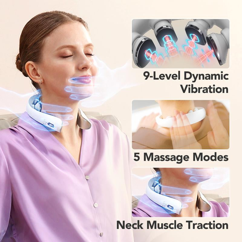 SKG Neck Massager with Heat, Electric Red Light Pulse Vibration Traction Neck Massager for Deep Tissue Pain Relief, Portable 4D Massager, Neck Relaxer,K5-3 PRO