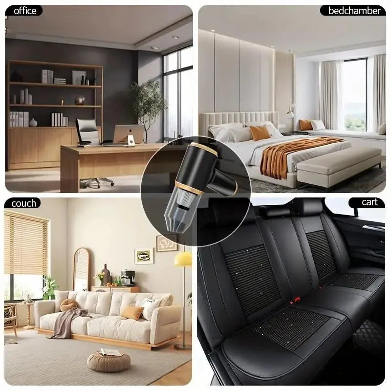 4-in-1 High-Performance Handheld Rechargeable Vacuum Cleaner for Car and Home Use, Ideal for Pet Hair Removal, Compact Design with Strong Suction