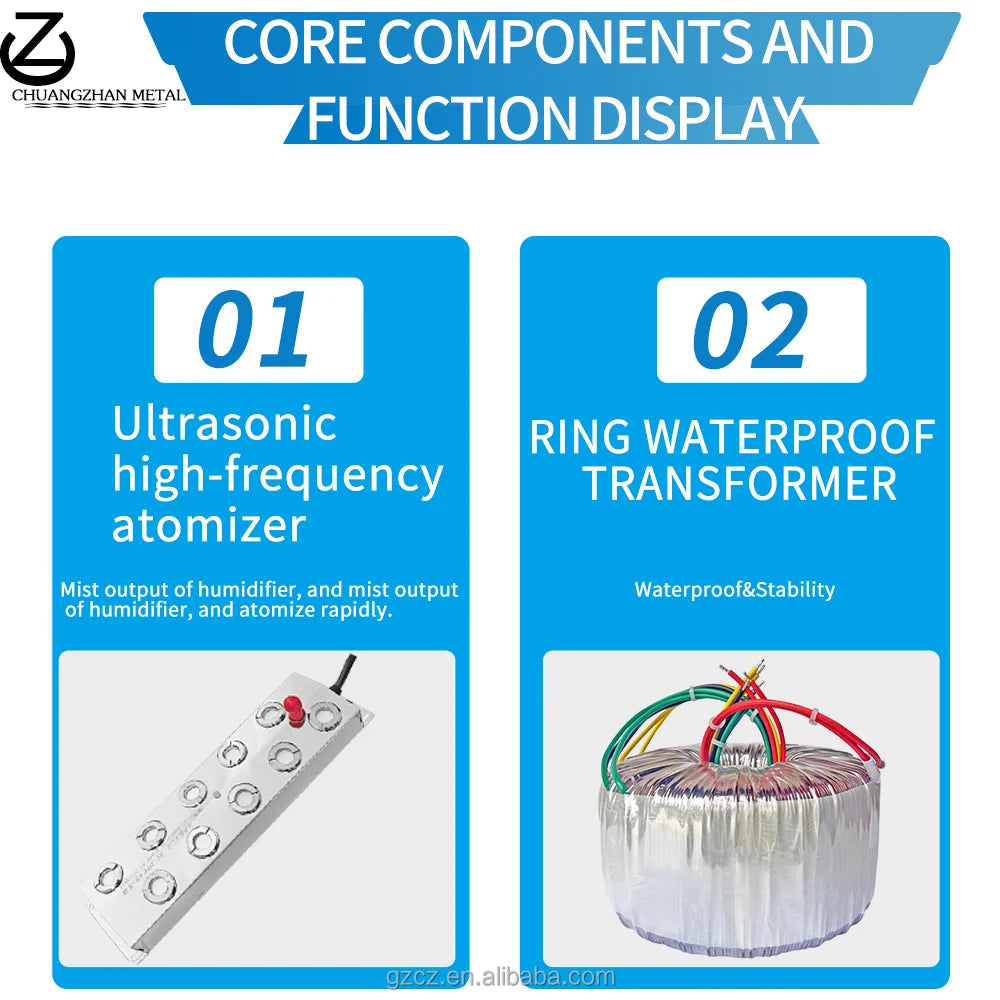 Factory Supplying Growroom Hot and Cold Double Spray Large Humidifier for Room Ultra Sonic Humidifier easy-shop-bay