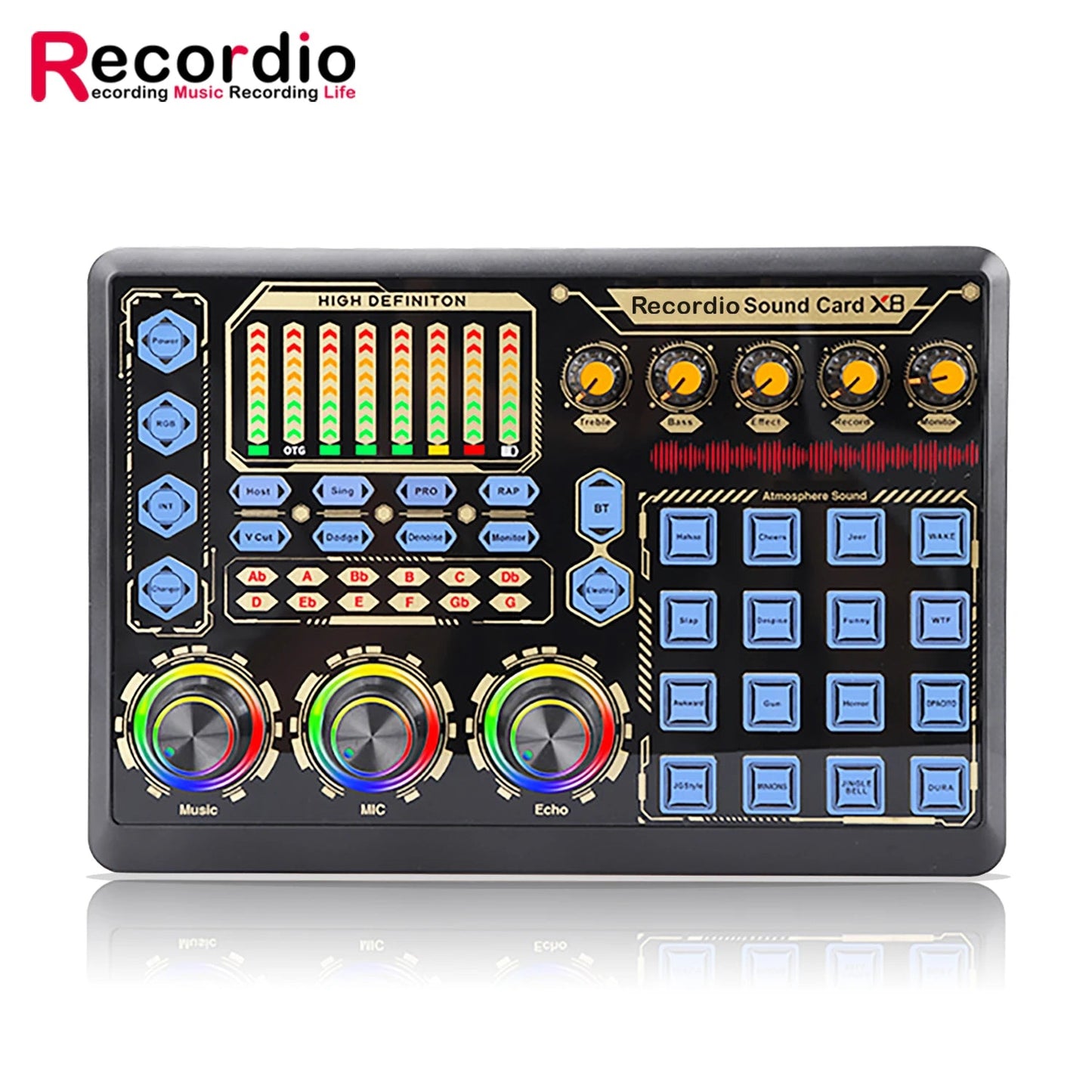 GAX-X8 New OTG Technology Quality X8 USB Sound Card External Smart Professional Connect Phone and Tablet easy-shop-bay