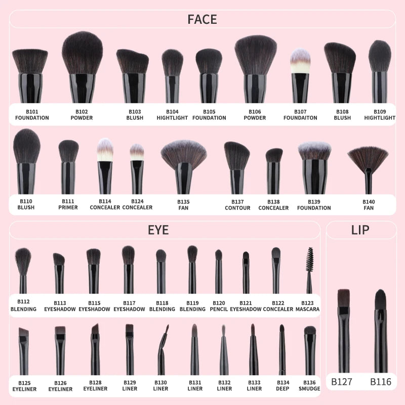 HMU Wholesale 2023 Hot Sale Vegan 5pcs Custom Logo Black Liquid Foundation Brush Set for Make up Foundation easy-shop-bay