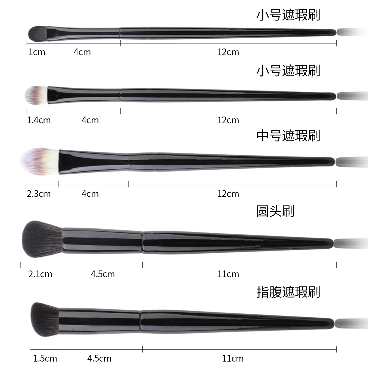 HMU Wholesale 2023 Hot Sale Vegan 5pcs Custom Logo Black Liquid Foundation Brush Set for Make up Foundation easy-shop-bay
