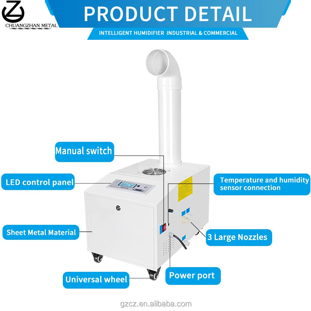 Factory Supplying Growroom Hot and Cold Double Spray Large Humidifier for Room Ultra Sonic Humidifier easy-shop-bay