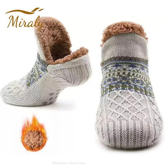 Super Warm Winter Non-slip Floor Socks Women Men Snow Socks Sleep Carpet Socks Slippers Socks Women Velvet Boot Unsiex Home Wear easy-shop-bay