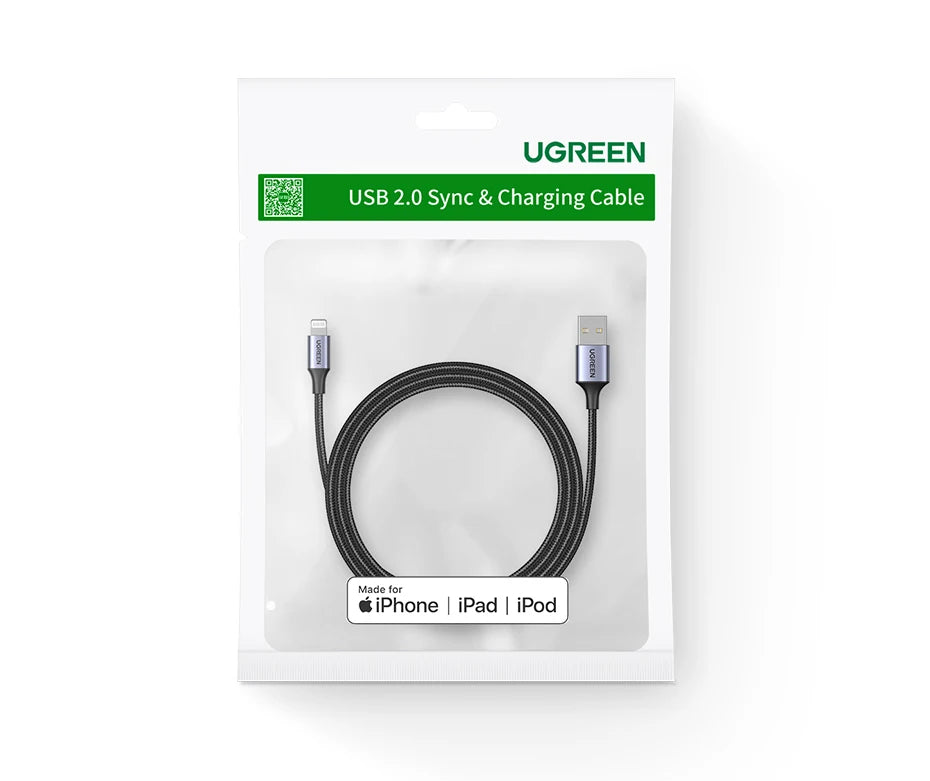 UGREEN MFi USB Cable for iPhone 14 13 12 Pro Max 2.4A Fast Charging Lightning Cable for iPad Mini Phone Data Cable easy-shop-bay
