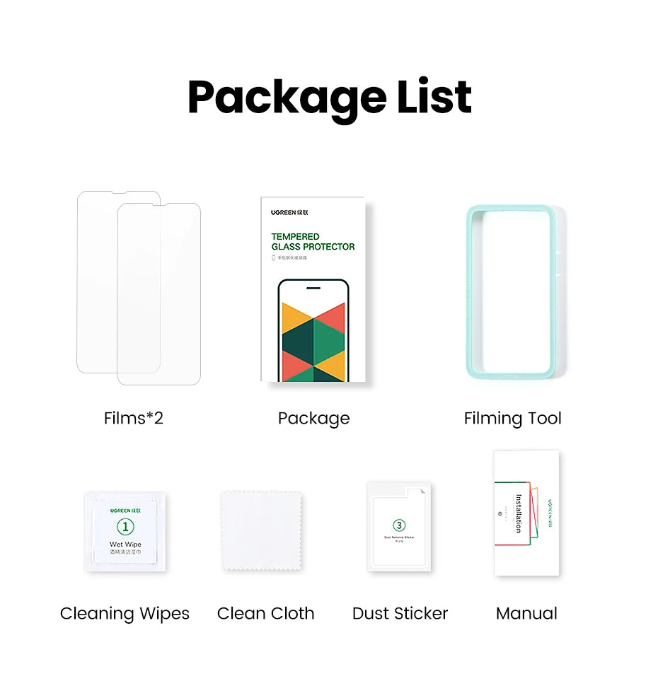 UGREEN Dust-free Screen Protector For iPhone 16 Pro Max Tempered Glass For iPhone 16 Pro Screen Protectors 15Pro Plus Film easy-shop-bay