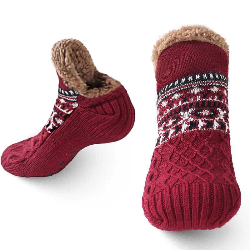 Super Warm Winter Non-slip Floor Socks Women Men Snow Socks Sleep Carpet Socks Slippers Socks Women Velvet Boot Unsiex Home Wear easy-shop-bay