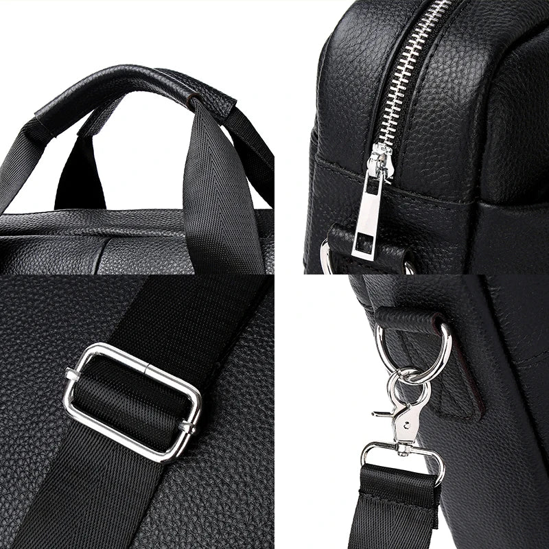 SCHLATUM Genuine Leather Briefcases Hard For Men Luxury Handbags Laptop Briefcase Bags 15.6 Inch Office Bussiness Computer Bag easy-shop-bay