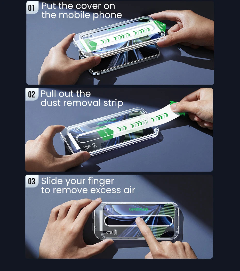 UGREEN Dust-free Screen Protector For iPhone 16 Pro Max Tempered Glass For iPhone 16 Pro Screen Protectors 15Pro Plus Film easy-shop-bay