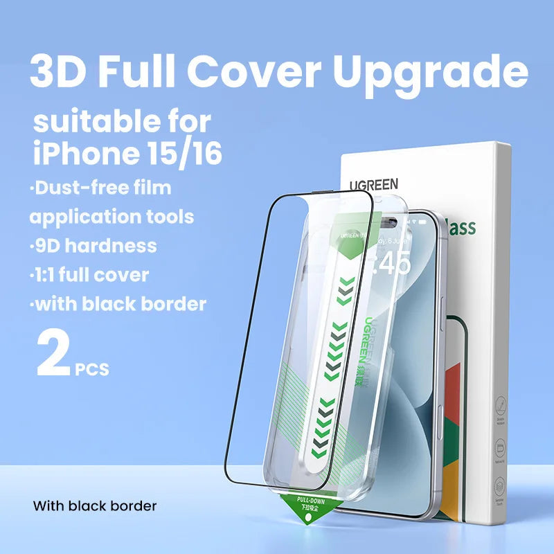 UGREEN Dust-free Screen Protector For iPhone 16 Pro Max Tempered Glass For iPhone 16 Pro Screen Protectors 15Pro Plus Film easy-shop-bay