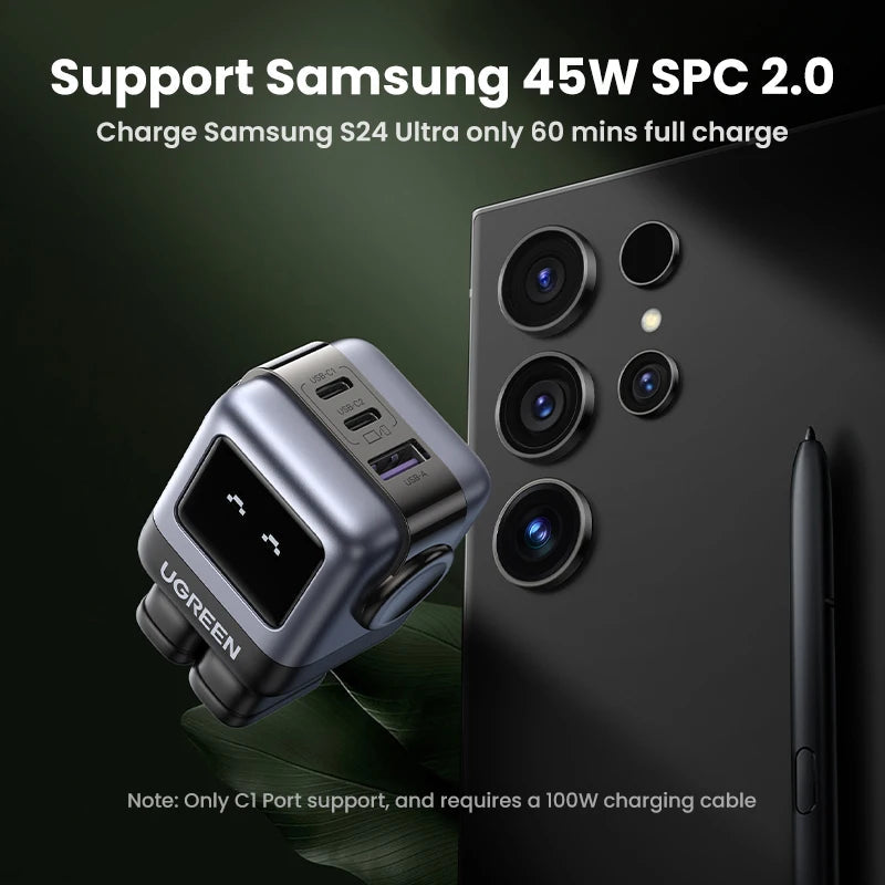 【US Plug】UGREEN 65W 30W GaN Charger Robot Design PD3.0 Fast Charger QC4.0 3.0 PPS for iPhone 17 16 15 Pro Macbook Laptop Table easy-shop-bay