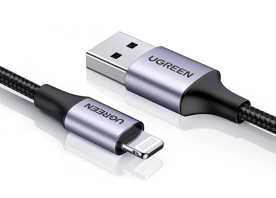 UGREEN MFi USB Cable for iPhone 14 13 12 Pro Max 2.4A Fast Charging Lightning Cable for iPad Mini Phone Data Cable easy-shop-bay