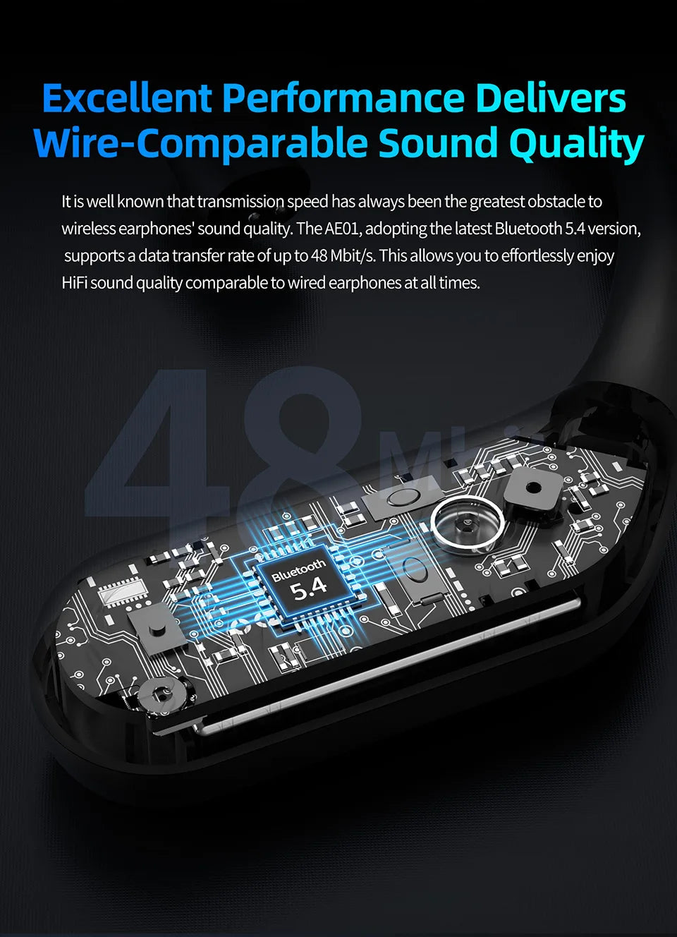 KZ AE01 Wireless Upgrade Cable Bluetooth-compatible 5.4 HIFI Wireless Ear Hook C PIN Connector With Charging Case easy-shop-bay