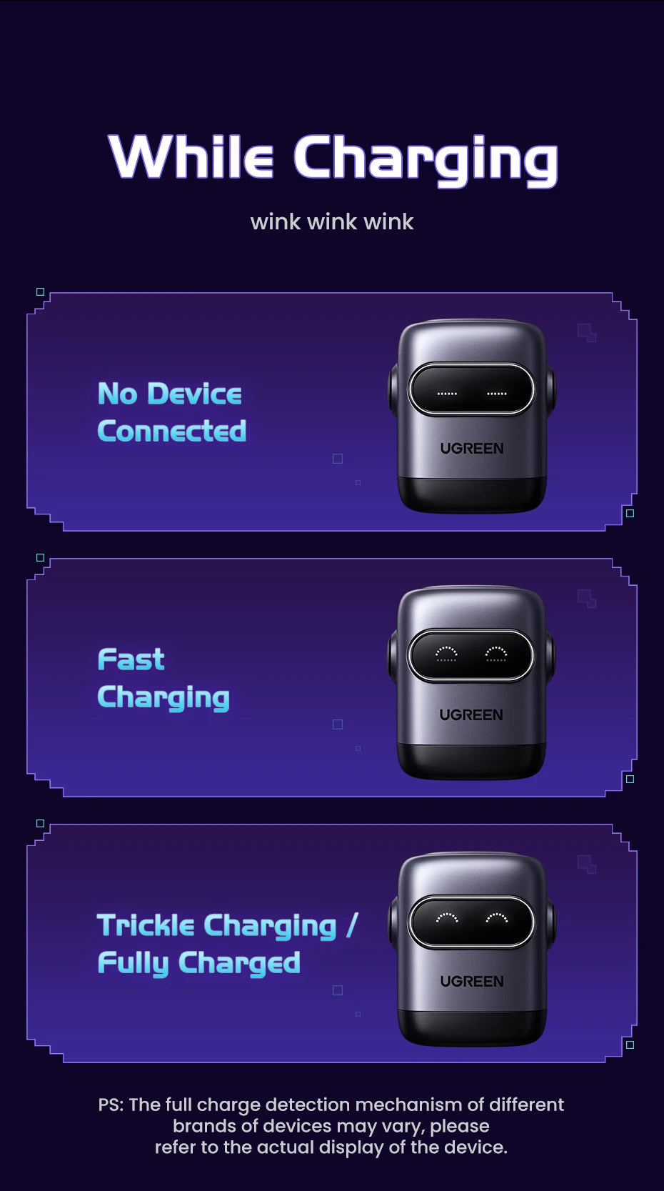 【US Plug】UGREEN 65W 30W GaN Charger Robot Design QC4.0 3.0 PPS for iPhone 17 16 15 Pro Macbook Laptops Tablet PD3.0 Fast Charg easy-shop-bay