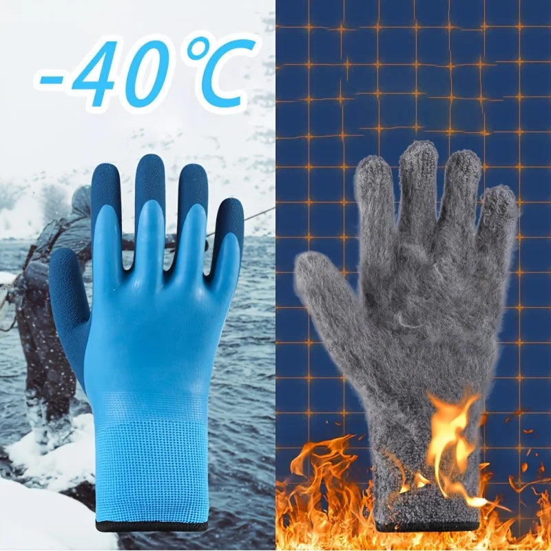 1 pair of men's cold and waterproof winter work gloves, warm and durable mechanical gloves, suitable for cold weather easy-shop-bay
