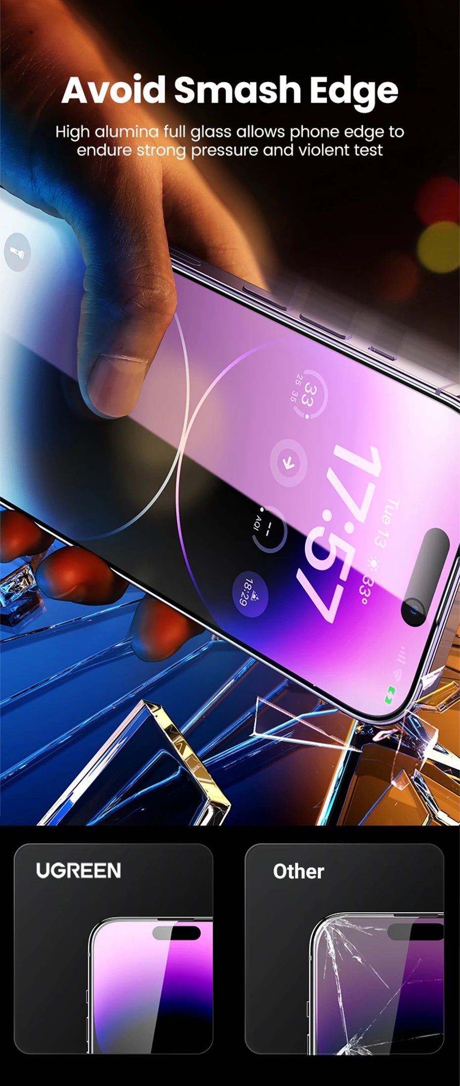 UGREEN Dust-free Screen Protector For iPhone 16 Pro Max Tempered Glass For iPhone 16 Pro Screen Protectors 15Pro Plus Film easy-shop-bay