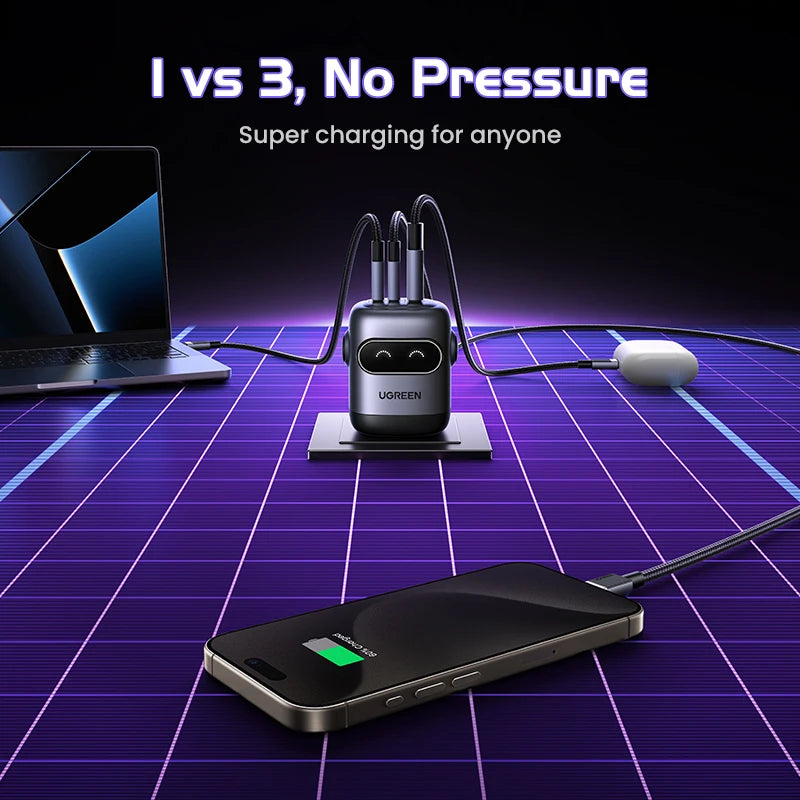 【US Plug】UGREEN 65W 30W GaN Charger Robot Design QC4.0 3.0 PPS for iPhone 17 16 15 Pro Macbook Laptops Tablet PD3.0 Fast Charg easy-shop-bay