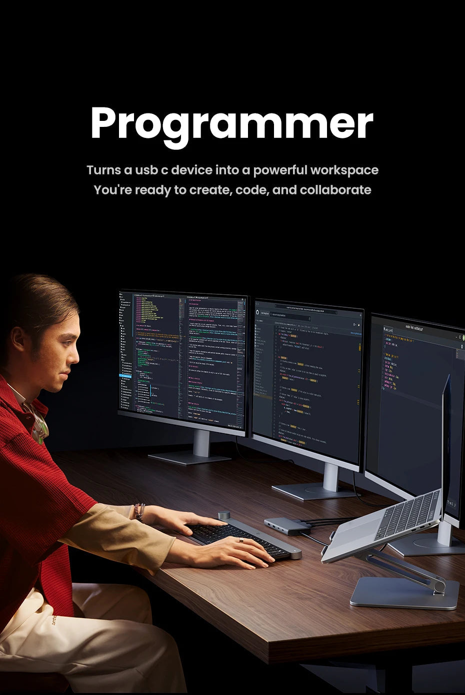 UGREEN Triple Display USB C HUB 10Gbps 4K HDMI Adapter 8-in-1 Splitter with HDMI DP USB3.2 PD 100W Dock for MacBook Pro Air PC easy-shop-bay