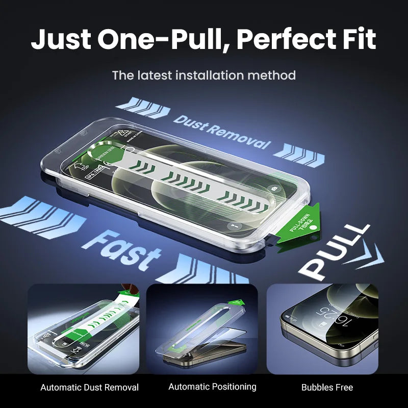 UGREEN Dust-free Screen Protector For iPhone 16 Pro Max Tempered Glass For iPhone 16 Pro Screen Protectors 15Pro Plus Film easy-shop-bay