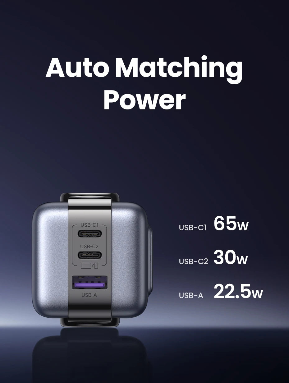 【US Plug】UGREEN 65W 30W GaN Charger Robot Design PD3.0 Fast Charger QC4.0 3.0 PPS for iPhone 17 16 15 Pro Macbook Laptop Table easy-shop-bay